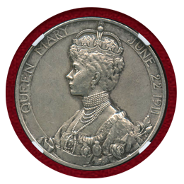 イギリス 1911年 銀メダル ジョージ5世戴冠記念 NGC MS61Matte