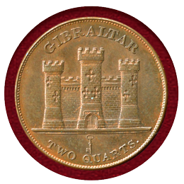 ジブラルタル 1842/1年 2クォート 銅貨 ヴィクトリア ヤングヘッド