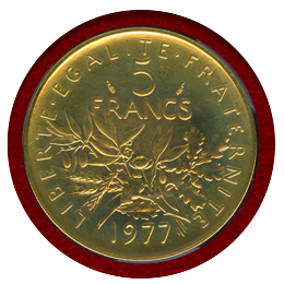 【SOLD】フランス 1977年 5フラン 金貨 ピエフォー 種を蒔く女神 PCGS SP68