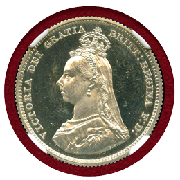 【SOLD】イギリス 1887 シリング 銀貨 ヴィクトリア ジュビリーヘッド NGC PF63UC