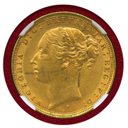 オーストラリア 1881S ソブリン 金貨 ヴィクトリア ヤングヘッド セントジョージ MS61