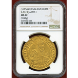 イギリス 1605-06年 ユナイト 金貨 ジェームズ1世 NGC MS62