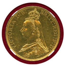 イギリス 1887年 5ポンド 金貨 ヴィクトリア ジュビリーヘッド NGC MS61