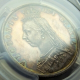 イギリス 1887年 1/2クラウン 銀貨 ヴィクトリア ジュビリーヘッド PCGS PR62CAM