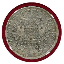 オーストリア ウィーン 1765年 ターラー銀貨 マリア・テレジア NGC AU53