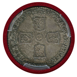 イギリス 1703年 6ペンス 銀貨 アン女王 VIGO PCGS MS64