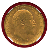 イギリス 1905年 ソブリン 金貨 エドワード7世 NGC MS62