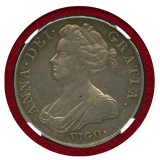 イギリス 1703年 クラウン 銀貨 アン女王 VIGO NGC XF45
