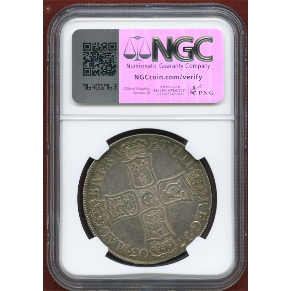 イギリス アン女王 1703年 CROWN銀貨 VIGO PCGS XF40 - 名古屋