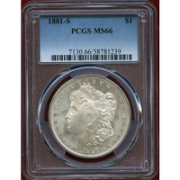アメリカ 1881-S $1 銀貨 モルガンダラー PCGS MS66