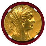 プトレマイオス朝 紀元前270-68 アルシノエ2世 オクタドラクマ 金貨 Ch AU