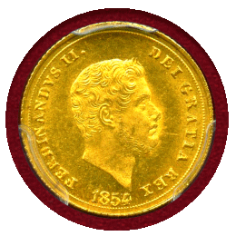 イタリア 1854年 3デュカティ 金貨 フェルディナンド2世 MS63