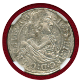 神聖ローマ帝国 オーストリア 1663年 3クルーザー銀貨 ジギスムント・フランツ MS62