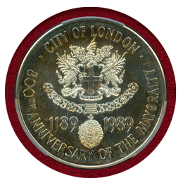 イギリス 1989年　5oz 銀メダル ロンドン800周年記念 MS67