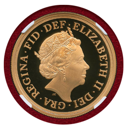 イギリス 2018年 5ポンド金貨 エリザベス2世戴冠65周年記念 NGC PF70UC