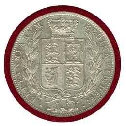 イギリス 1874年 1/2クラウン 銀貨 ヴィクトリア ヤングヘッド LCGS 78