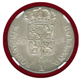オランダ ホラント王国 1808年 50スタイバー 銀貨 ルイ・ボナパルト NGC MS63