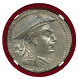 バクトリア王国 180-165 BC テトラドラクマ銀貨 アンティマコス1世 Ch AU