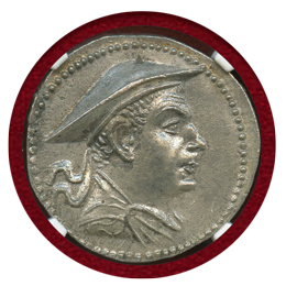 バクトリア王国 180-165 BC テトラドラクマ銀貨 アンティマコス1世 Ch AU