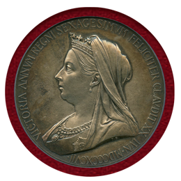 イギリス 1897年 ヴィクトリア女王即位60周年 銀メダル NGC MS61