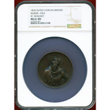 バチカン市国 1834-Dated 銅メダル 聖ベネディクト NGC MS61BN