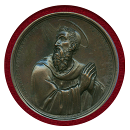 バチカン市国 1834-Dated 銅メダル 聖ベネディクト NGC MS61BN