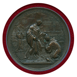 バチカン市国 1834-Dated 銅メダル 聖ベネディクト NGC MS61BN
