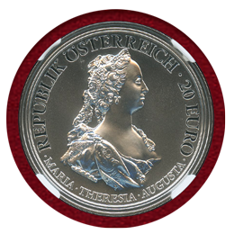 オーストリア 2017年 20ユーロ銀貨 マリアテレジア生誕 300周年 PF69