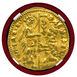 【SOLD】ヒオス (1421-36) ダカット金貨 フィリッポ マリア ヴィスコンティ MS61