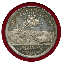 【SOLD】ドイツ 1803年 銀メダル ハンブルク市誕生1000年記念 PCGS MS63