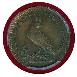 イギリス (1790) 1/4ペニー銅貨 Pidcock PCGS AU55
