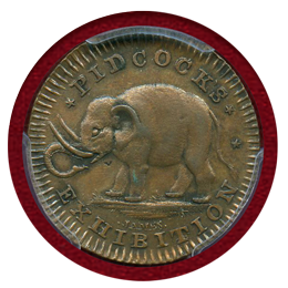 イギリス (1790) 1/4ペニー銅貨 Pidcock PCGS AU55