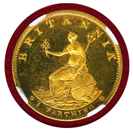 イギリス 1799年 1/4ペニー 銅貨 Gilt ジョージ3世 NGC PF62CAMEO