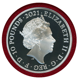 イギリス 2021年 10ポンド(5oz) 銀貨 PROOF ゴシッククラウン 肖像