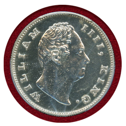 英領インド 1835年 ルピー銀貨 リストライク ウィリアム4世 PCGS PR62