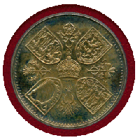 【SOLD】イギリス 1953年 エリザベス2世 戴冠記念 白銅貨 クラウン PCGS PR64