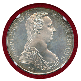 オーストリア (1780) ターラー 銀貨 マリアテレジア リストライク MS66