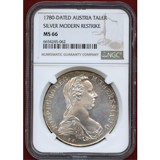 オーストリア (1780) ターラー 銀貨 マリアテレジア リストライク MS66