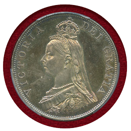 イギリス 1887年 2フローリン 銀貨 ヴィクトリア ジュビリーヘッド PCGS MS64