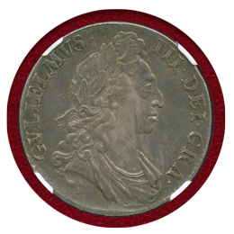イギリス 1695年 クラウン 銀貨 ウィリアム3世 NGC AU58