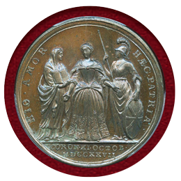 【SOLD】イギリス 1727年 銅メダル キャロライン王妃戴冠記念 PCGS SP64