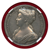 イギリス 1727年 銀メダル キャロライン王妃戴冠記念 NGC MS62