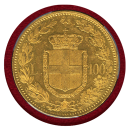 イタリア 1888R 100リレ 金貨 ウンベルト1世 PCGS MS62