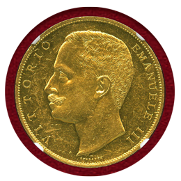 イタリア 1905R 100リレ 金貨 ヴィットリオ・エマヌエレ3世 NGC MS60