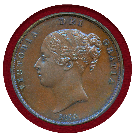 JCC | ジャパンコインキャビネット / イギリス 1854年 ペニー 銅貨 ヴィクトリア ヤングヘッド PCGS MS64+BN