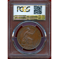 イギリス 1854年 ペニー 銅貨 ヴィクトリア ヤングヘッド PCGS MS64+BN