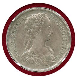 ハンガリー 1742年 ターラー銀貨 マリア・テレジア、マドンナ NGC AU58