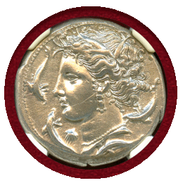 古代ギリシャ シチリア 紀元前320-300年 テトラドラクマ 銀貨 アレトゥーサ NGC AU