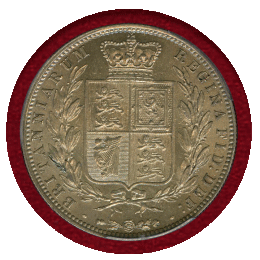 【SOLD】イギリス 1874年 1/2クラウン 銀貨 ヴィクトリア ヤングヘッド MS64