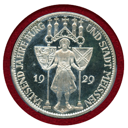 ドイツ 1929年E ワイマール共和国 マイセン 5マルク 銀貨 PCGS PR64DCAM